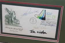Palmer, Watson, Trevino, & Casper Signed First Day of Issue Framed Display JSA ALOA