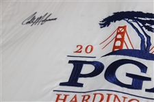 Collin Morikawa Signed 2020 PGA at Harding Park Embroidered Flag JSA #WIT719911