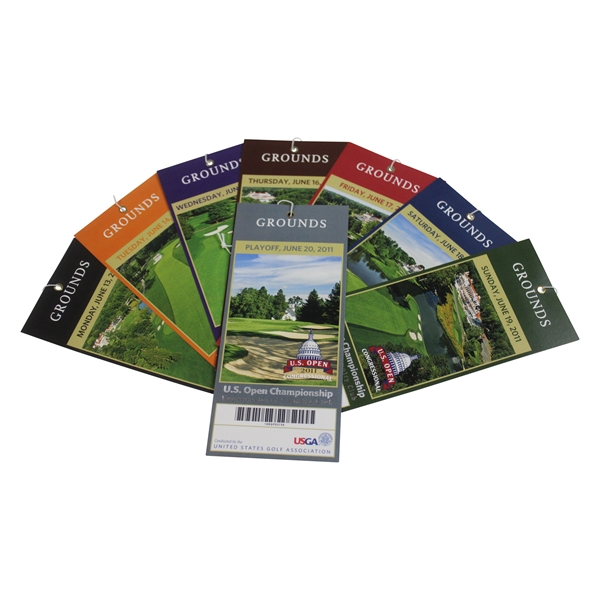 2011 US Open at Congressional Full Ticket Set - Mon-Playoff - Rorys 1st Major Win - 8 Tickets
