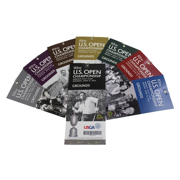 2013 US Open at Merion Full Ticket Set - Justin Rose Win!