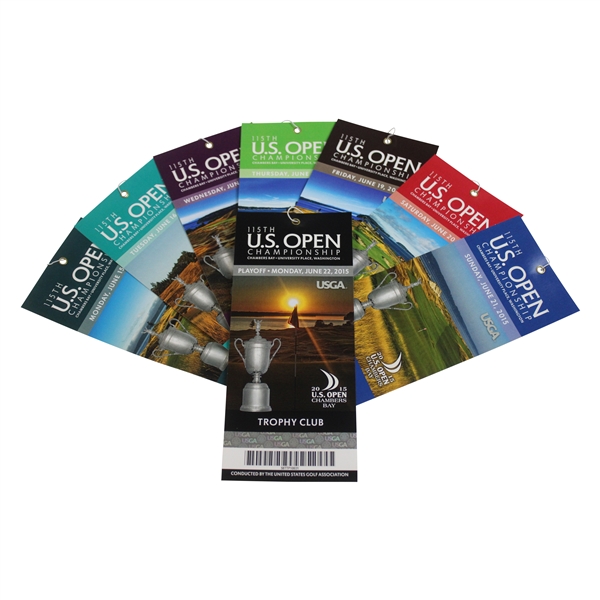 2015 US Open at Chambers Bay Full Ticket Set - Monday through Playoff - Jordan Spieth Win