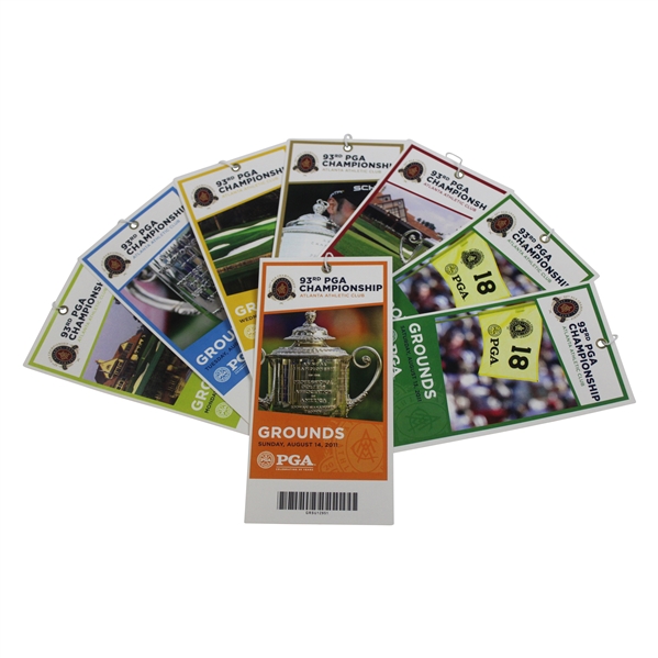 Complete Set of 2011 PGA Championship Tickets w/Two (2) Saturday Tickets - Keegan Bradley Win