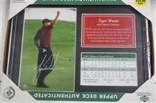 Sixteen (16) Tiger Woods Upper Deck Collectible Grand Slam Framed Displays 