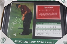 Sixteen (16) Tiger Woods Upper Deck Collectible Grand Slam Framed Displays 