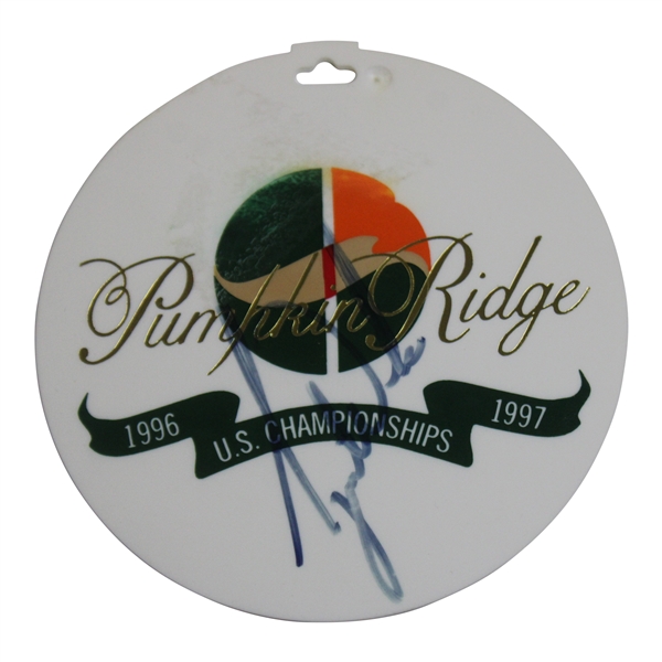 Tiger Woods Signed Pumpkin Ridge Bag Tag - Site of US Amateur Win JSA ALOA