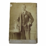 1896 JH Taylor Original Cabinet Card Studio Portrait Photo W/ Claret Jug & Medals