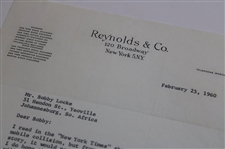 Clifford Roberts Signed 1960 Letter To Bobby Locke - Masters Return? JSA ALOA