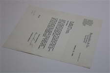 Clifford Roberts Signed 1960 Letter To Bobby Locke - Masters Return? JSA ALOA