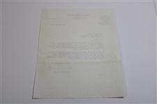 Clifford Roberts Signed 1960 Letter To Bobby Locke - Masters Return? JSA ALOA