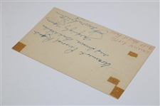 Lawson Little Signed & Inscribed 1959 Post Card JSA ALOA