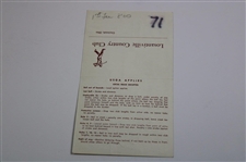 Herman Keiser Signed Used Losantiville CC of Cincinati, OH Scorecard JSA ALOA