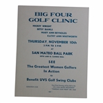 c.1960 Big Four Golf Clinic Greatest Women Golfers in Action Wright, Rawls, Reynolds, Whitworth Broadside