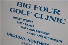 c.1960 Big Four Golf Clinic Greatest Women Golfers in Action Wright, Rawls, Reynolds, Whitworth Broadside