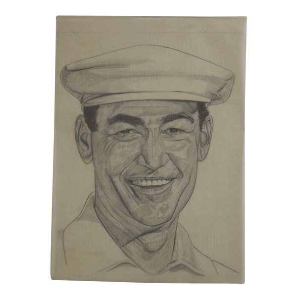 Original Ben Hogan Artwork Drawing By Mario Demarlo from 1953 Chesterfield Advertisement