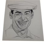 Original Ben Hogan Artwork Drawing By Mario Demarlo from 1953 Chesterfield Advertisement