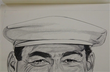 Original Ben Hogan Artwork Drawing By Mario Demarlo from 1953 Chesterfield Advertisement