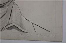 Original Ben Hogan Artwork Drawing By Mario Demarlo from 1953 Chesterfield Advertisement