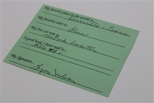 Byron Nelson Signed Bio Page JSA ALOA