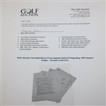 Gene Sarazen Correspondence From Augusta National Regarding 1999 Masters Badges - Sarazen Collection