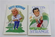 Curtis Strange & Greg Norman Signed Notebooks JSA ALOA