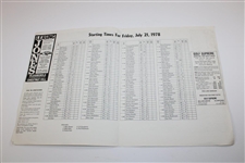 Weiskopf, Littler & Graham Signed 1978 Philadelphia Golf Classic Pairing Sheet JSA ALOA