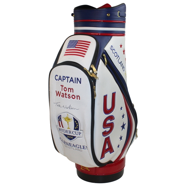 Captain Tom Watson Signed 2014 Ryder Cup at Gleneagles Full Size Team USA Golf Bag JSA ALOA