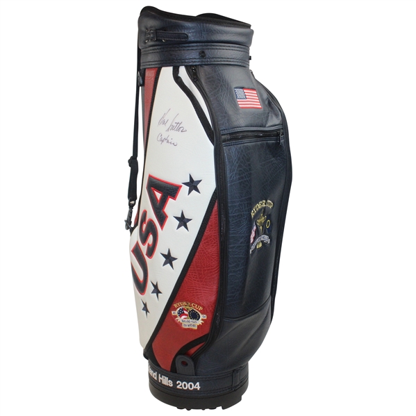 Captain Hal Sutton Signed 2004 Ryder Cup at Oakland Hills Full Size Team USA Golf Bag JSA ALOA