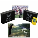 2000 PGA at Valhalla 17th Hole Official Tee Markers w/Badge & Photo - Tiger Win!