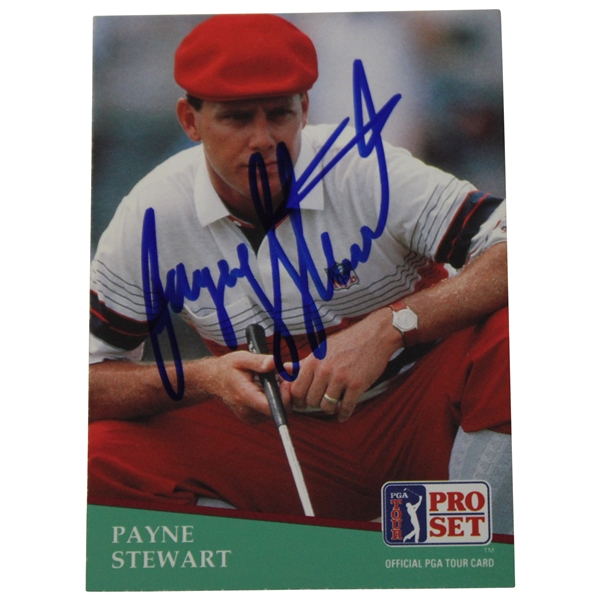 Payne Stewart Signed 1991 PGA Tour Pro-Set Golf Card JSA ALOA