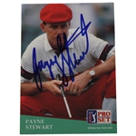 Payne Stewart Signed 1991 PGA Tour Pro-Set Golf Card JSA ALOA
