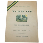 Ouimet & Teams Signed 1932 Walker Cup at The Country Club Official Program JSA ALOA