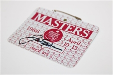Jack Nicklaus Signed 1986 Masters SERIES Badge #A4052 JSA ALOA