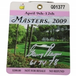 Gary Player Signed 2009 Masters SERIES Badge #Q01377 w/Years Won JSA ALOA