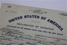 John Duncan Dunn Signed United States Dept. of Labor US Visa Application Form JSA ALOA