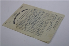 John Duncan Dunn Signed United States Dept. of Labor US Visa Application Form JSA ALOA
