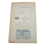 John Duncan Dunn's Personal Golf Club Temporary Admission Cards