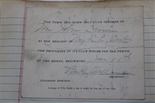 John Duncan Dunn's Personal Golf Club Temporary Admission Cards
