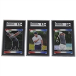 Dechambeau, Morikawa & Matsuyama 2021 Leaf Pro-Set Metal Ltd Ed /3 Golf Cards SGC 9.5/9.5/10