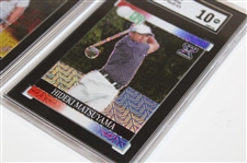 Dechambeau, Morikawa & Matsuyama 2021 Leaf Pro-Set Metal Ltd Ed /3 Golf Cards SGC 9.5/9.5/10