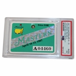1997 Masters SERIES Badge #A04460 - Tiger Woods First Major Win PSA 9 MINT