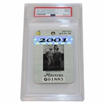 2001 Masters SERIES Badge #Q01885 - Tiger Woods 2nd Masters Win - PSA GEM-MT 10