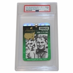 2002 Masters SERIES Badge #Q08435 - Tiger Woods 3rd Masters Win - PSA MINT 9