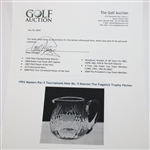 Paul Azinger's 1992 Masters Par-3 Tournament Hole No. 5 Nearest The Flagstick Trophy Pitcher