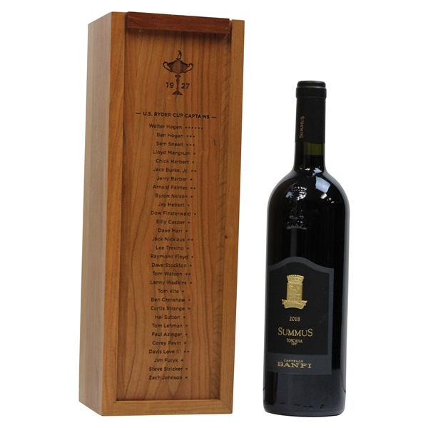 Paul Azingers 2023 Past Ryder Cup Captains Gifted Wine in Box from 30th Captain Zach Johnson