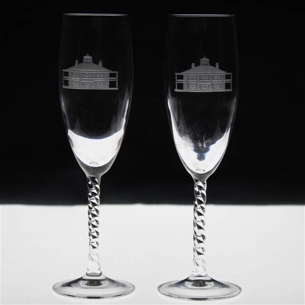Two (2) Augusta National Golf Club Clubhouse Champagne Glasses