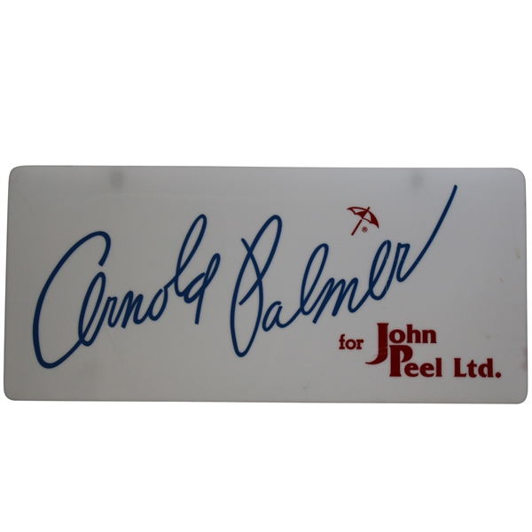Rare Arnold Palmer Umbrella Logo For John Peel Ltd. Sign