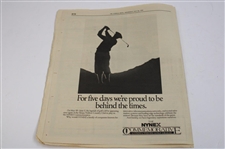 Gary Player Signed 1990 The NYNEX Commemorative Newspaper JSA ALOA