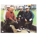 Arnold Palmer & Jack Nicklaus Gold Sharpie Signed Swilken Bridge 16x20 Photo JSA ALOA