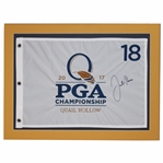 Justin Thomas Signed 2017 PGA at Quail Hallow Embroidered Flag - Matted JSA ALOA