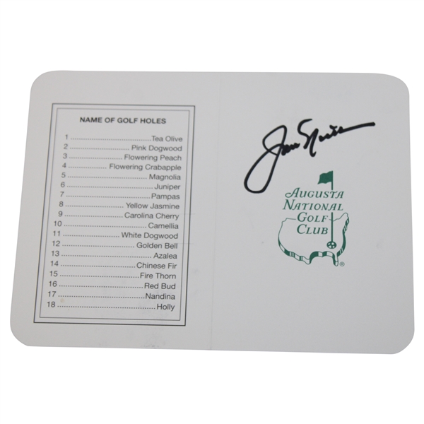 Jack Nicklaus Signed Augusta National Scorecard JSA ALOA